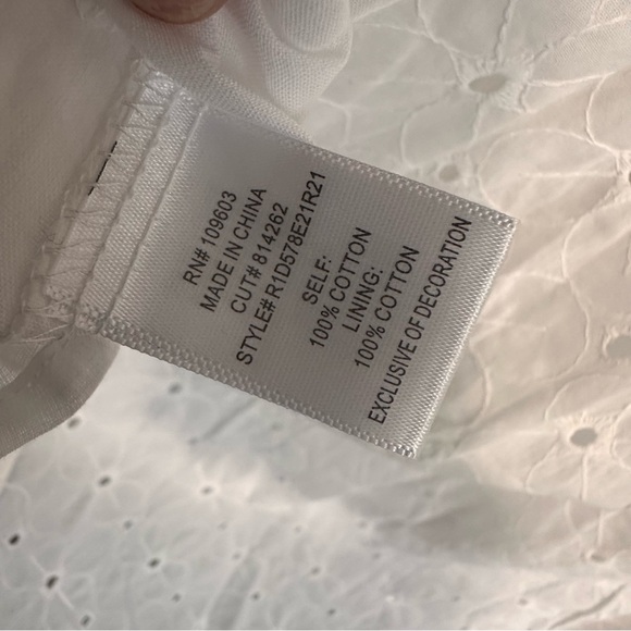 Rabbit Rabbit Rabbit White Eyelet Tiered Button Front Dress XL New - Picture 6 of 6